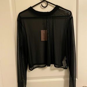 Misguided black mesh top